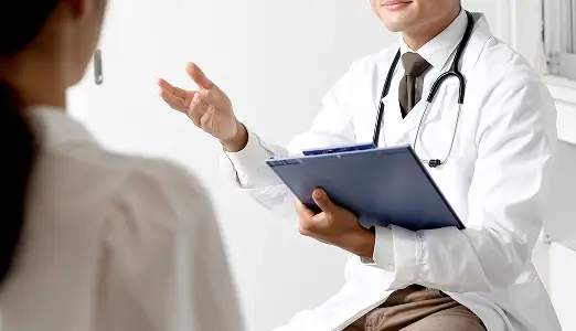 医師の診察を受ける様子