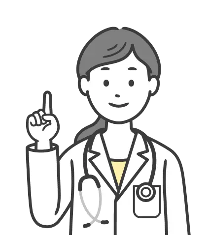 健康診断について説明する医師